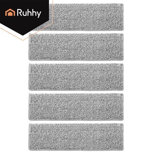 Moppebetræk fladmoppe 33x12 cm velcro grå 5-pak Ruhhy
