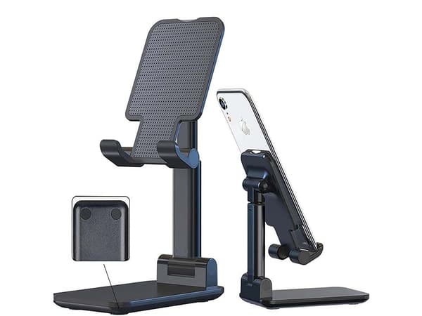 Mobil- og tablet-holder foldbar justerbar 7–10 tum sort