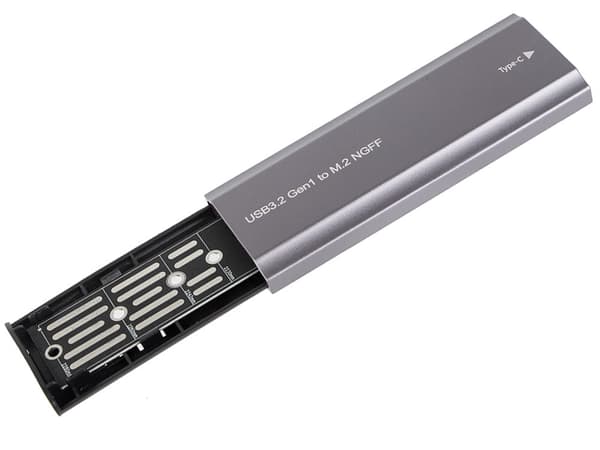 M.2 SATA NGFF SSD-adapterikotelo USB 3.1/USB-C 2230-2280 hopea