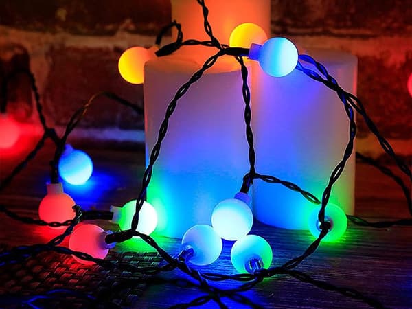 Aurinkokäyttöinen valosarja 20 LED moniväri 4,5 m 8 tilaa