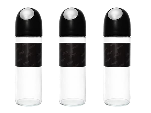 Oljedispenser glas 510 ml med gravitationskork svart