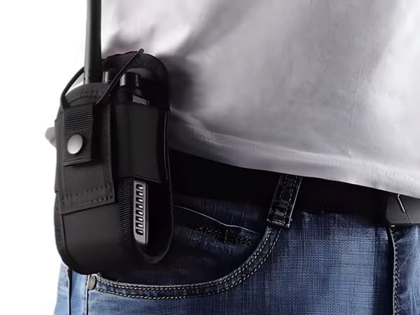 Walkie-talkie-holster polyester sort 8,5x3x15,5 cm