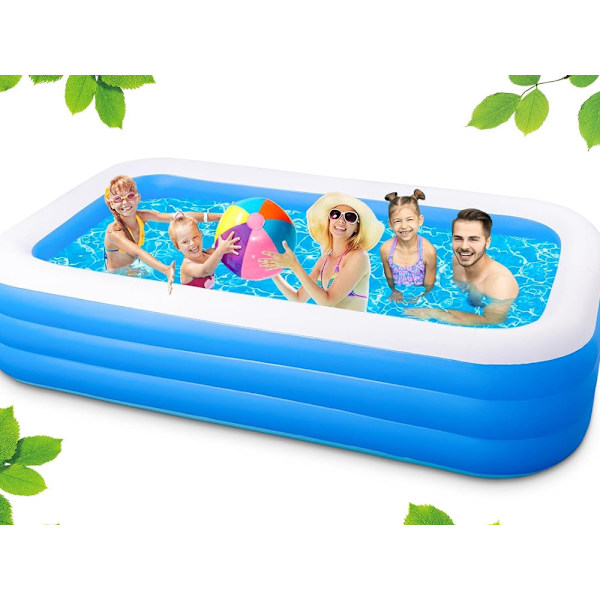 Uppblåsbar barnpool rektangulär PVC 165x110x40 cm