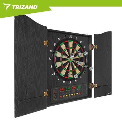 Elektronisk dartskive 45 cm med lyd/lys, flere spil, batteri/adapter