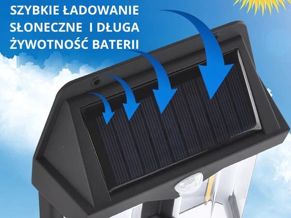 Solarlampe LED med bevægelses- og skumringssensor 3 indstillinger