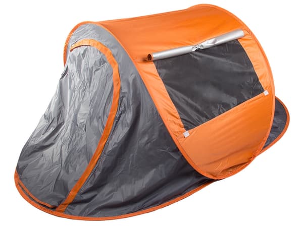 Strandtelt pop-up UV-beskyttelse grå/orange 210x130x85 cm