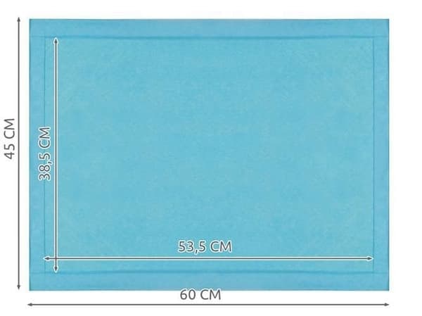 Absorberande engångsunderlag 60x45 cm 400 ml blå 50-pack