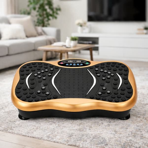 Vibrationsplatform til træning 120 niveauer Bluetooth 150 kg inkl. bånd