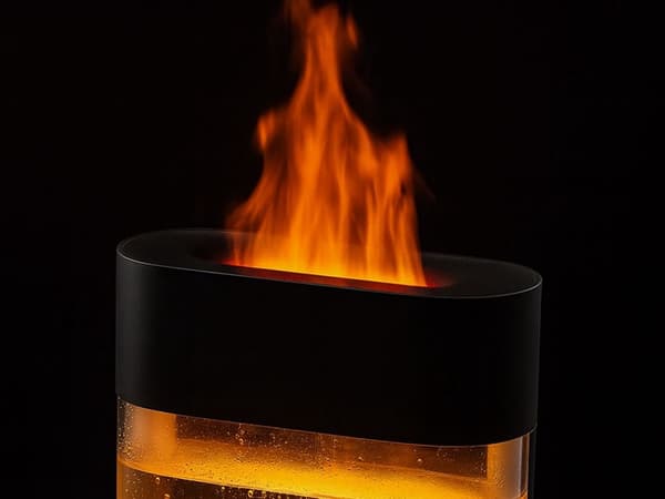 Ultralydsluftfugter 300 ml med LED-flammeeffekt aromaterapi USB-C