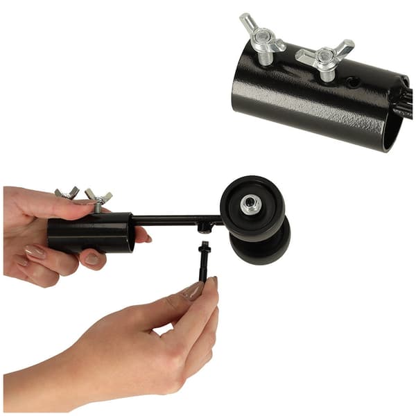 Ukrudtsrenser til mos med hjul, stål, til skaft Ø28 mm Black