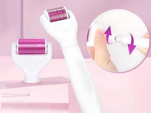 Derma roller microneedling 6-i-1 kit med udskiftelige hoveder