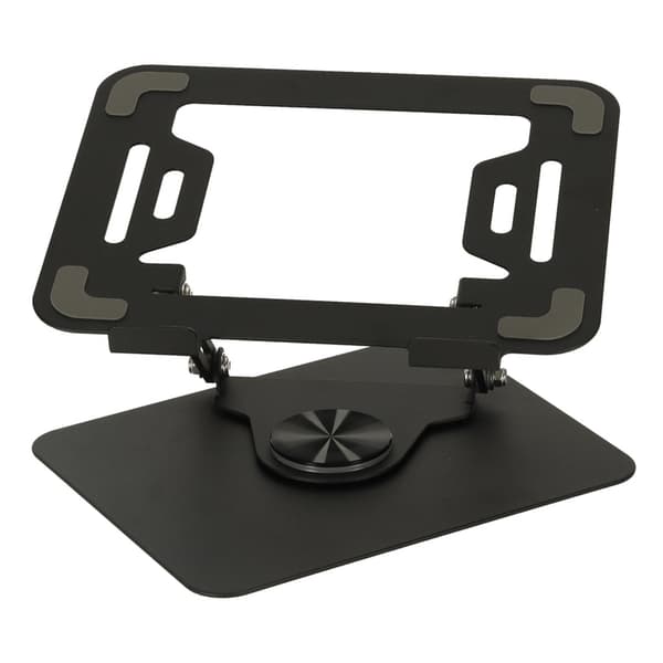 Justerbart laptopställ i metall 360° roterbart svart 26x22,5 cm