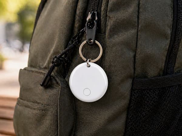 Bluetooth spårningsbricka Find My iOS för nycklar/plånbok vit Ø3 cm