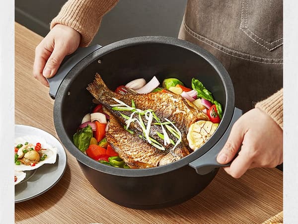 Öljytön airfryer 5 l 1200 W musta LCD-touch ja ikkuna