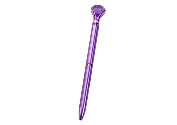Kulpenna med diamantdekor blått bläck 16 cm CE EN71 3+ år