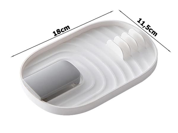 Bestickställ och lockställ plast vit för 4 skedar 18 cm