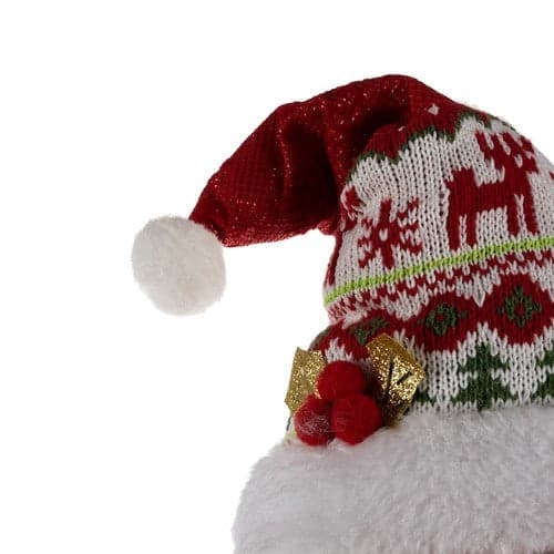 Tomtefigur juldekoration teleskopben 60-95 cm röd/vit polyester