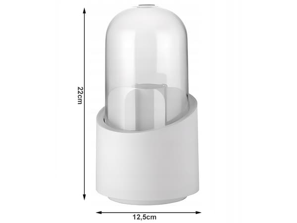 Roterende makeup-opbevaring med låg 7 rum plast hvid 22 cm