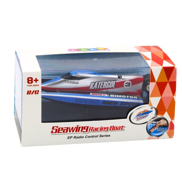 RC motorbåd fjernstyret 2.4 GHz BIMOTOR 14 cm blå/sølv