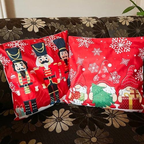 Kuddfodral jul Nötknäppare 45x45 cm polyester med dragkedja