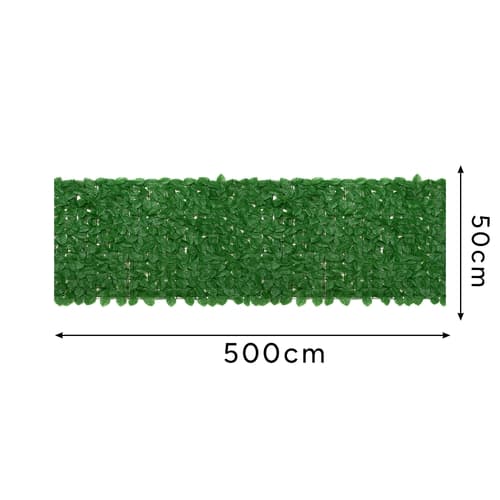 Konstgjord häck insynsskydd balkong 5 m x 0,5 m grön PP