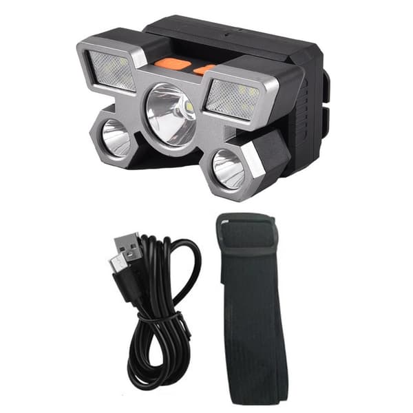 LED-otsalamppu 800 lm USB-ladattava IPX45 4 tilaa 100 m