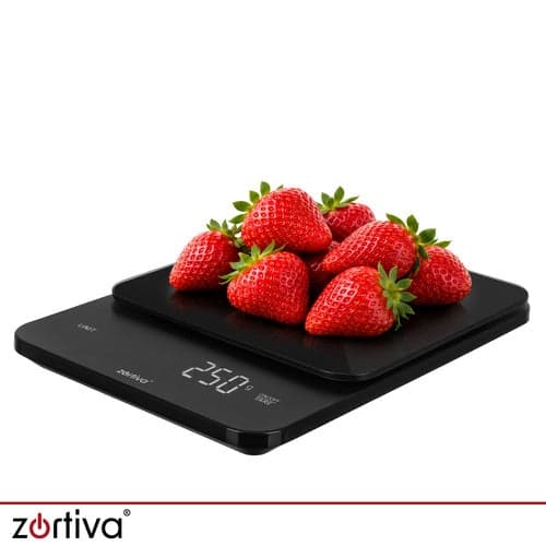 Köksvåg digital 10 kg 1 g LED-display TARE touch härdat glas