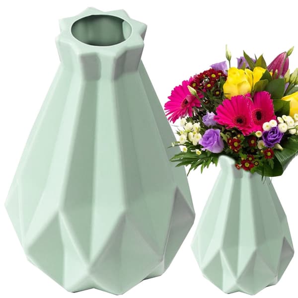 Plastvase 20 cm 1,5 L geometrisk form, blandede farver (tilfældig)
