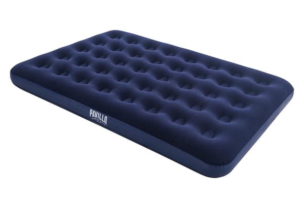 Luftmadras dobbelt 191x137x22 cm med velour og hurtigventil