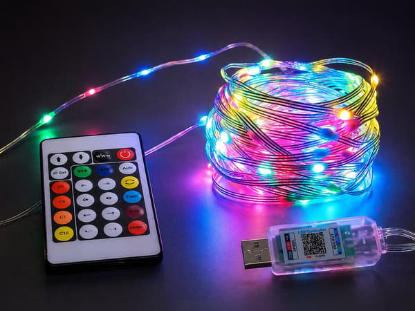 RGB LED-list 10 m USB 5V IP65 med Bluetooth-app och fjärrkontroll