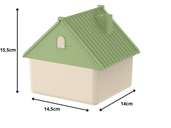 Luftfugter/aromadiffuser USB 1 L husform grøn 14,5 x 15,5 cm