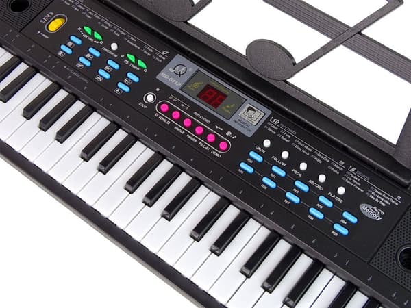 Børnekeyboard 61 tangenter med mikrofon og nodeholder, fra 3 år