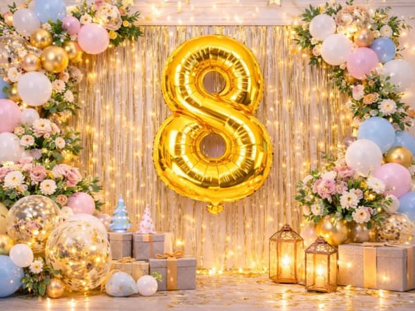 Numeropallo 8 kulta, folio, 66 cm (26 tum), pilli sis.