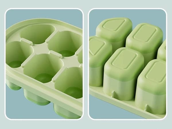 Isbitsform med lock 12 fack plast/silikon 19x8x3,5 cm