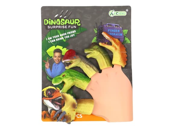 Kumiset sormidinosaurukset, sorminuket 5-pack, CE/EN71, 3+ år