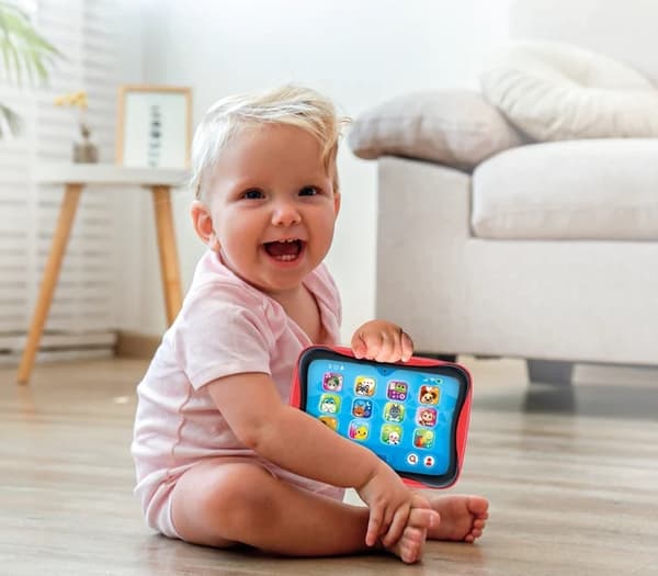 Interaktiv pegeplade til børn 12 knapper 4 sprog 12 måneder+
