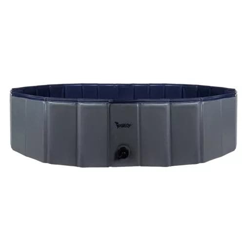 Hundpool fällbar 120x30 cm 300 l med avloppsventil halkfri botten