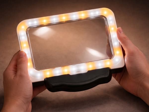 Handhållet förstoringsglas 2,5x med 48 LED och USB vit/svart