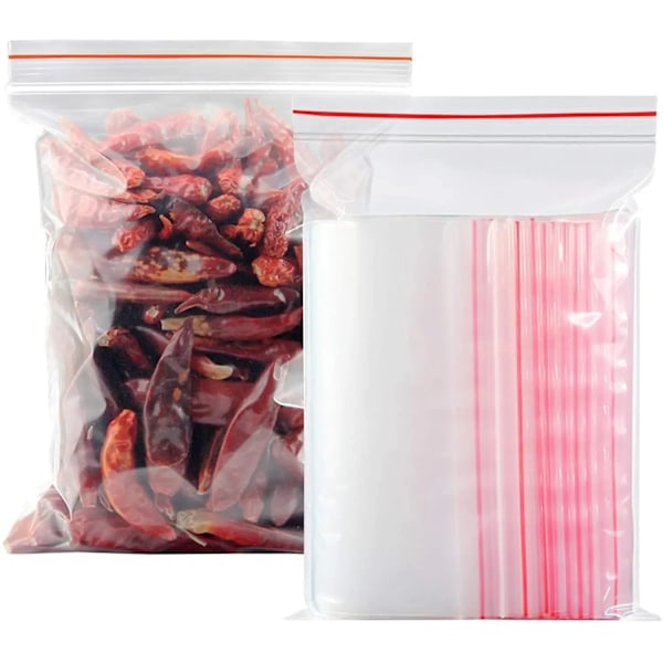 100-Pack Ziplock Blixtlåspåsar - Transparenta,