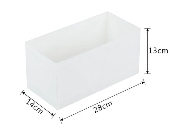 Opbevaringsorganisator til undertøj/strømper 28x14x13 cm polyester hvid