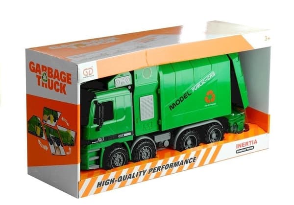 Legetøjs-affaldscontainer 36,5 cm med tipfunktion og gummihjul, 3+ år