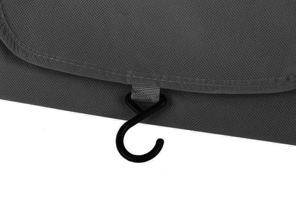 Sammenklappelig toilettaske med krog sort 26x16 cm (64x26 cm udfoldet)