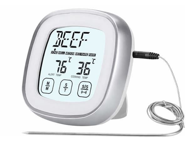 Digital stegetermometer med touchscreen og probe 120 cm, -20 til 300°C