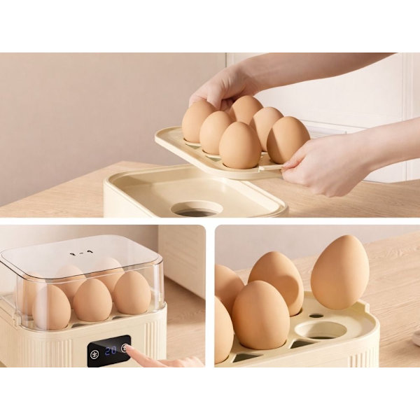 Äggkokare 6 ägg 200 W med timer display hårdhetskontroll