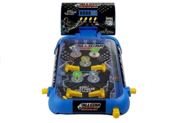 Flipperspil bordmodel med LCD-display og lamper, blå 53,5 cm
