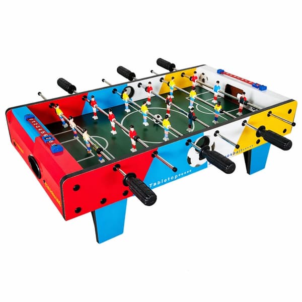 Mini bordfodbold 69x37x24 cm bordspil for 2 spillere inkl 2 bolde