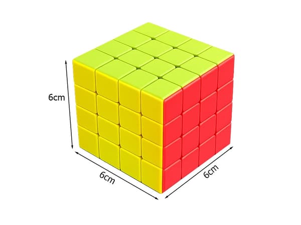 Rubiks kub 4x4 logikspel 6 cm flerfärgad