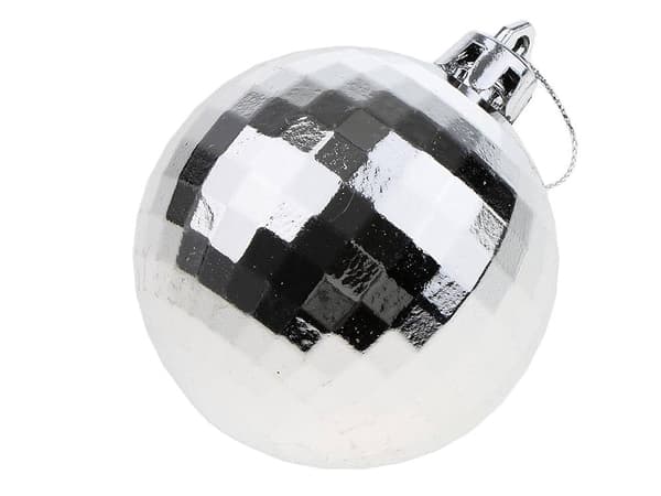 Julekugler 3 cm plast 36-pak sølv/hvid