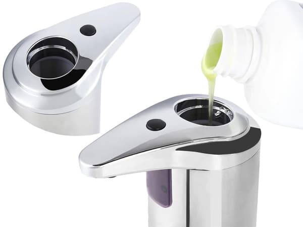 Beröringsfri tvåldispenser med sensor 200 ml silver för flytande tvål