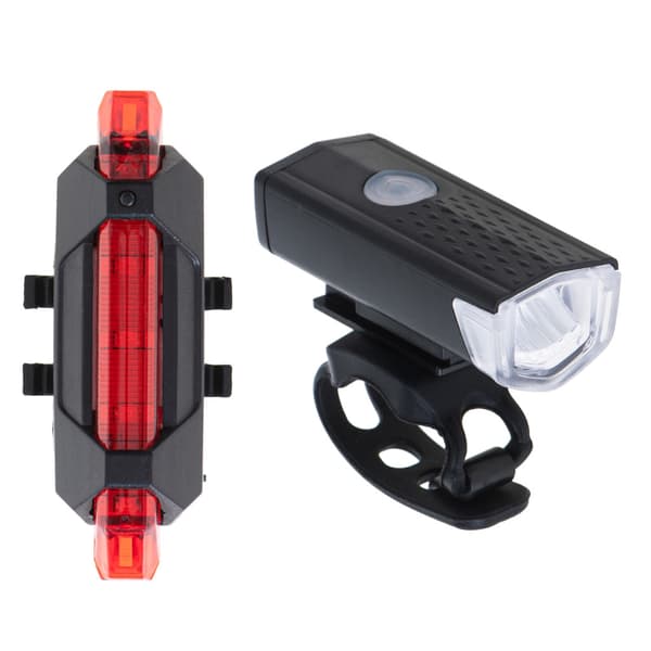 LED-pyörävalosetti etu/taka ladattava USB-yleiskiinnike